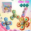 4 Pcs Suction Cup Spinner Toy for Babies, Baby Bath Toys for Toddlers 6 12 18 Months, Fidget Spinners Toy for Kids 1-3 Christmas Birthday Baby Gifts Spinning Sensory Toys