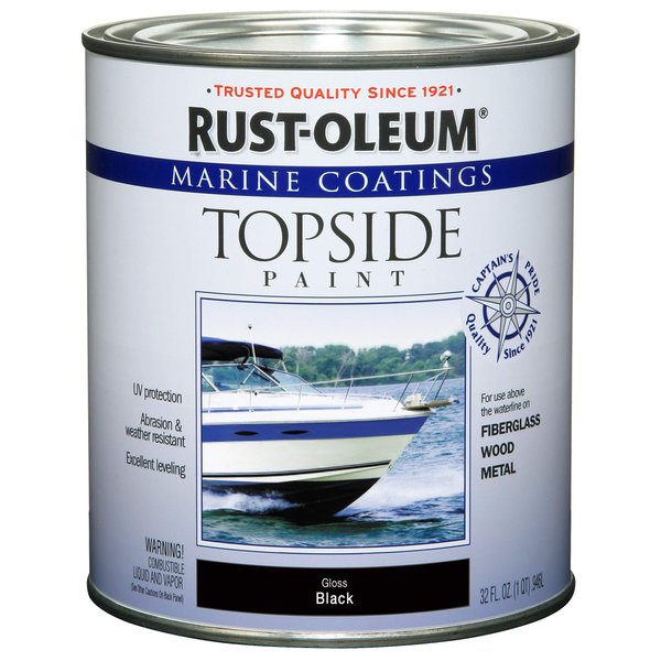 Rust-Oleum, Black, 207006 Marine Topside Paint, 1-Quart, 32 Fl Oz (Pack of 1)
