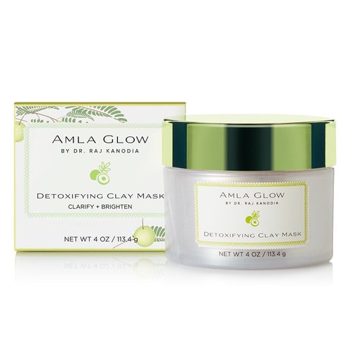 AMLA GLOW – Detoxifying Clay Mask – Exfoliating Mineral Rich Clay Facial – 90 Day Supply/4 Ounces