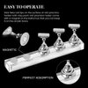 Kalolary 2 Set Acrylic Nail Stand for Painting Nails Press On, Fake Nail Tip Holders Magnetic Practice Stands with White 100 Pcs Reusable Adhesive Putty for Nail Art DIY(Silver)