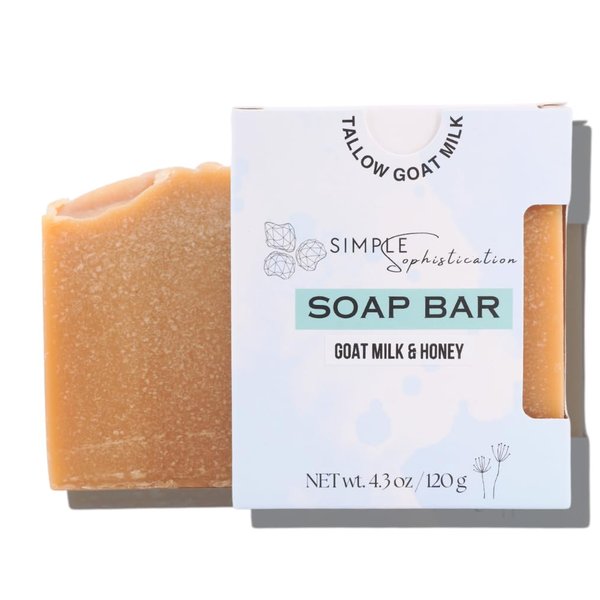 Simple Sophistication Tallow natural soaps (Goat milk & honey) (2 count) 4.3 oz/bar