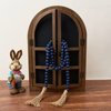 OMISHE 59in Wood Bead Garland with Tassels, Wooden Beads Garland, Decorative Beads Garland Decor, Farmhouse Beads Garland for Wall Hanging Home Festival Decor, Navy Blue