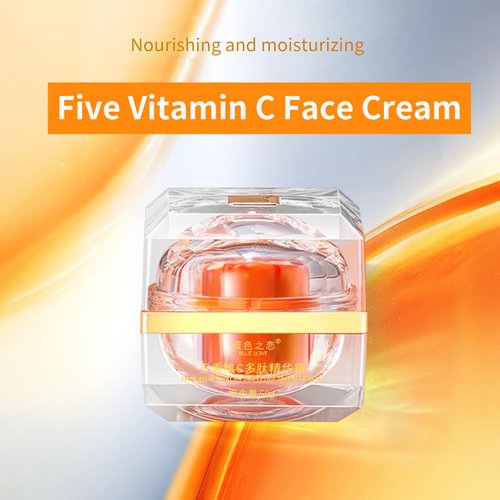 BLUE LOVE Five Vitamin C Cream Face & Body Lotion Moisturizer for Women, Facial Moisturizer Essence Cream for Face, Nourishes Hydrates Vitamin C Cream, Skin Care Vitamin C Moisturizer for Face, 8.8oz