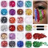 Teenitor 24 Colors Face Glitter Body Glitter Gel, Hair Glitter Gel, Face Glitter Makeup Glitter Gel for Face, Body, Hair