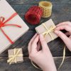 Raffia Ribbon Gift Wrapping 4 Rolls Raffia Ribbon String Kraft Packing Paper Twine for Gifts Packing Decoration(Total 656 Feet)