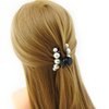 Meilliwish Pearl Women Hair Clip 1 PCS(D34)(Black)
