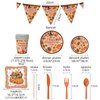 Thanksgiving Party Decorations，Happy Thanksgiving Plates and Cups Napkins,Thanksgiving Party Decorations supplies, Happy Thanksgiving Banner Decorations party supplies (happy thanksgiving Plates Cups)