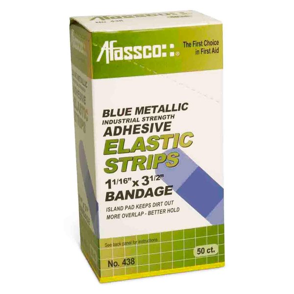 Afassco Fine Woven Blu Metallic Adhesive Bandage Strips