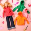 Bencailor 4 Pcs Christmas Doll Clothes Winter Doll Sweater Hoodie Doll Accessories Doll Sweater Set Clothing for Elf Doll Decor (Pink Red Orange Green, 11.5 Inch)