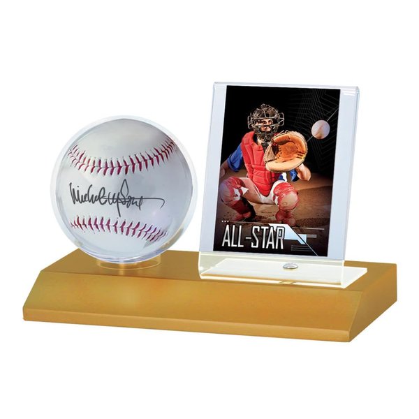 MLB Wood Baseball and Card Holder