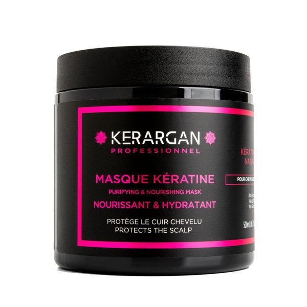 KERARGAN - Keratin Hair Mask to Regenerate and Strengthen Hair - Dry and Damaged Hair - Sulfate, Paraben and Silicone Free - 500 ml
