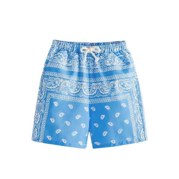 SOLY HUX Boy's Summer Boho Paisley Print Drawstring High Waisted Shorts Blue and White 11-12Y