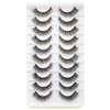 SYlashes False Eyelashes 12mm Faux Mink Lashes Natural Look Cat Eye Lashes Fluffy Soft Wispy Luxury Volume Fake Lashes 10 Pairs Pack