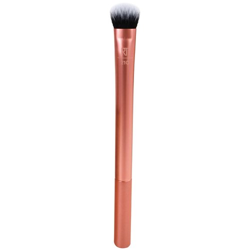 Real Techniques Expert Concealer Brush, Ultra Plush Custom Cut Synthetic Taklon Bristles & Extended Aluminum Ferrules, Uniquely Shaped Brush Head, For Even Coverage, Orange Face Brush, 1 Count