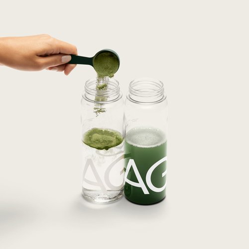 AG1 Shaker Bottle – 16 oz BPA-Free Bottle with Leak-Resistant Stainless Steel Lid – Mixes AG1 Greens Powder Smoothly – Easy to Clean, Travel-Ready