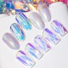 XEAOHESY 20 Rolls Gradient Aurora Glass Paper Nail Art Sticker 3D Holographic Aurora Glass Reflective Mirror Shard Effect Rainbow Thin Iridescent Cellophane Films Foil Nail Wraps for Women Nail Art