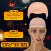 Syhood 4 Packs Halloween Bald Caps Makeup Latex Bald Head Wig Cap Bald Hat Costume Accessories for Women Men Adults(White,skin,Assorted)