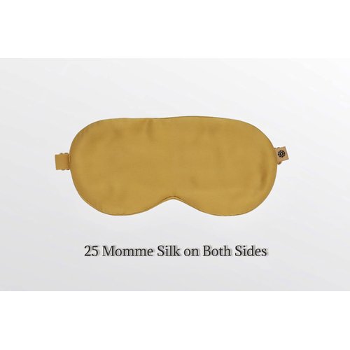 Premium Handcrafted 25 Momme Mulberry Silk Eye Mask for Sleeping (Golden Honey)