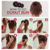 iFlyMars 3 Pieces Hair Donut Bun Makers, 2 Pieces Foam Sponge Bun Shapers, 1 Pieces Magic French Twist Hairstyle Clip,2 Snap Bun Makers,10 pieces Hair Elastic Bands, 20 pieces Hair Pins (Brown)