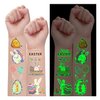 Partywind 132 PCS (12 Sheets) Luminous Easter Temporary Tattoos for Kids Basket Stuffers, Glow Easter Decorations Party Favors Supplies, Easter Games for Toddlers Boys Girls