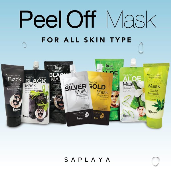 Saplaya Peel Off Face Mask Aloe Or Charcoal For Blackheads Purifies Skin, Cleans Dirt Pores