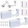 Ear Piercing Kits Disposable Ear Piercing Gun Kits No Pain Easy Use Ear Piercing Gun Kit Tool with Multi-Sized Gold Silver CZ Earring Studs (Silver)