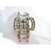 Silver metal crystal hair claw clip bridal clip