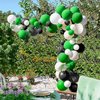 Green and Black Balloons, 50Pcs 12 Inch Green White Black Birthday Balloons, Green Confetti Balloons white Latex Balloons for Boys Kids Video Game Football Theme Party Baby Shower Supplies