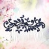Lurrose Wedding Hair Comb Blue Rhinestone Hair Comb Hairpin Bride Vintage Flower Crystal Overtone Bridal Hair Accessories for Bridal Bridesmaid