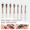 Shine Chance Acrylic Nail Brush Size 10, 100% Real Kolinsky Art Nail Brush for Acrylic Powder Application, Handmade Women Manicure Nail Extension Tool for Professional DIY Home Salon and Beginners