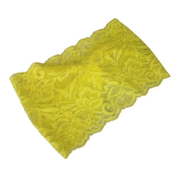 Oyabridal Stretch Lace Headbands for Women Wide Lace Turban Headbands for Women Lace Yoga Headbands Lace Headwrap (Yellow)