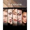AMIIR 5 Colors Brow Powder Compact Eye Brow Tinted Dye Sculpt Light to Dark Coloring w/Double-Ended Brush Cute Little Makeup Palette Kit