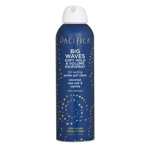 Pacifica Coconut Sea Salt Vanilla Hairspray - Big Waves Soft Hold & Volume, Beachy Anti-Frizz, Vegan & Cruelty Free