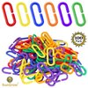 SunGrow Rainbow C-Clips Plastic Chain Links, Bird Swing & Climbing Chain Cage Toy Clips & Hooks, DIY Kids Learning Toys for Classroom, Suitable for Sugar Glider, Rat, Parrot, Bird
