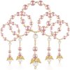 30 Pieces Baptism Rosary Acrylic Rosary Beads Mini Rosaries with Angel for The First Communion Baptism Party Favors (Pink Gold)