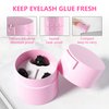 Buqikma Eyelash Glue Storage Container, Pink Sealing Extension Eyelash Glue Jar Storage Tank with Bottom Sealed Adhesive Stand Activated Storage for Eyelash Extension (Pink)