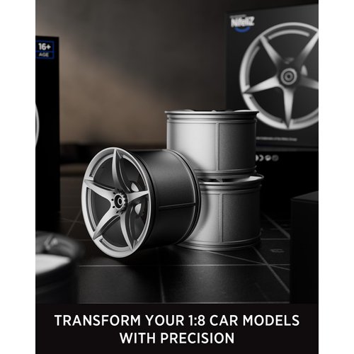 Nifeliz LF Wheel Hubs, Set of 4 Painted Wheel Hubs, Stylish Wheel Hubs for 1:8 Scale Car Model Kits