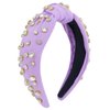 Uintoon Purple Knotted Headband Sparkly Rhinestone Headbands Women Girls Wide Top Knot Shiny Headbands Headpieces Crystal Beaded Jeweled Hairbands Fashion Embellished Hair Band Non Slip Accessories