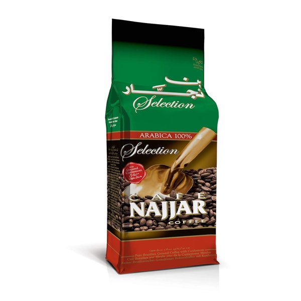 Café Najjar, Turkish Coffee with Cardamom, 450 Gr, 100% Arabica Coffee Beans, Ground Coffee, Dark Roast, Lebanese Coffee, Arabic Coffee, Coffee Beverages, Works with Turkish Coffee Machine.