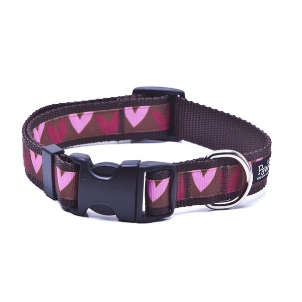 Paw Paws USA Valentine Hearts Dog Collar, Medium, Multicolored