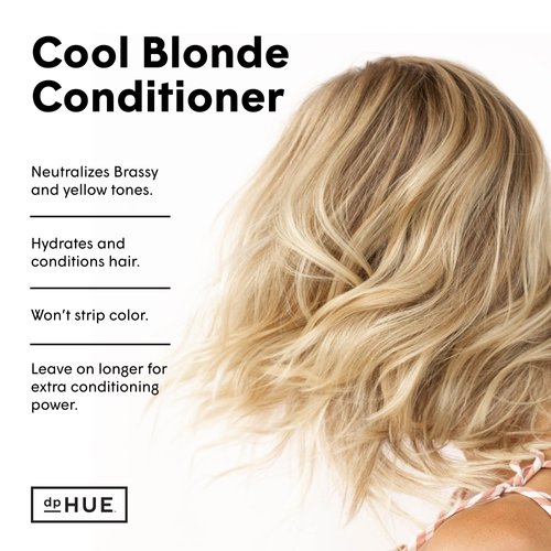 dpHUE Cool Blonde Conditioner, 6.5 oz - Purple Conditioner for Color-Treated Hair - Blonde Toner - Neutralize Unwanted Yellow, Brassy Hair Tones - Moisturizing Conditioner for Soft, Shiny Hair