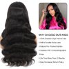 Oriole 4x4 Body Wave HD Transparent Lace Front Wigs Human Hair Glueless Wigs for Black Women Pre Plucked 150% Density Brazilian Virgin Lace Closure Wigs with Baby Hair Natural Color (16 Inch)