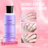 AIJIMEI Acrylic Monomer Liquid Kit 2 fl.oz Acrylic Liquid Nail System Manicure Tools Acrylic Monomer with 1.4 fl.oz Nail Brush Cleaner and Acrylic Nail Brush