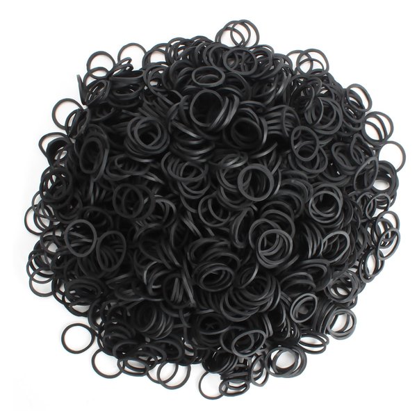 KUFUNG Elastic Hair Bands, 200 Pcs Non-Slip Rubber Hair Ties for Girls, Soft Elastic Bands for Kid Hair Braids Hair (Black-200)