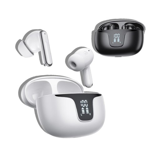 TWS ANC Noise Cancelling Wireless BT Game Earbuds, Bluetooth 5.3, 28H Battery, 10m Range, Clear Stereo, 60Ms Low Latency, Touch Control, Digital Display