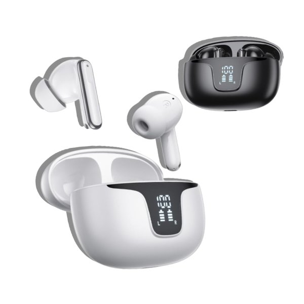 TWS ANC Noise Cancelling Wireless BT Game Earbuds, Bluetooth 5.3, 28H Battery, 10m Range, Clear Stereo, 60Ms Low Latency, Touch Control, Digital Display