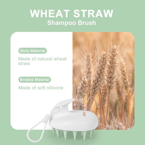 AIMIKE Scalp Massager Shampoo Brush, Scalp Scrubber w/Soft Silicone Bristles, Scalp Brush/Exfoliator for Washing Hair, Dandruff Removal & Hair Growth Stimulator, Hair Scrubber on Wet Dry Hair - Green