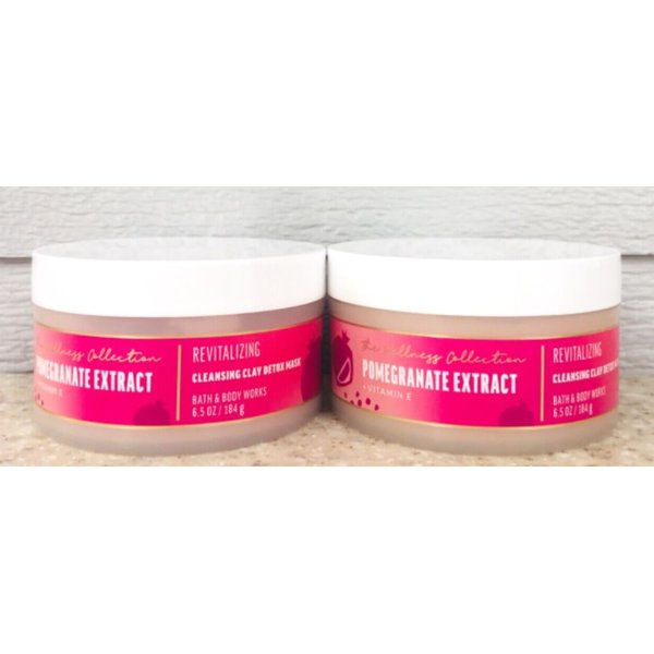 2 Wellness Collection POMEGRANATE EXTRACT Cleansing Clay Detox Mask bath body