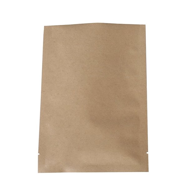 QQ Studio Open Top Kraft Mylar Heat Sealable Bags (100 Pack) (Brown Open Top, 4.7" x 7.1" (12cm x 18cm)