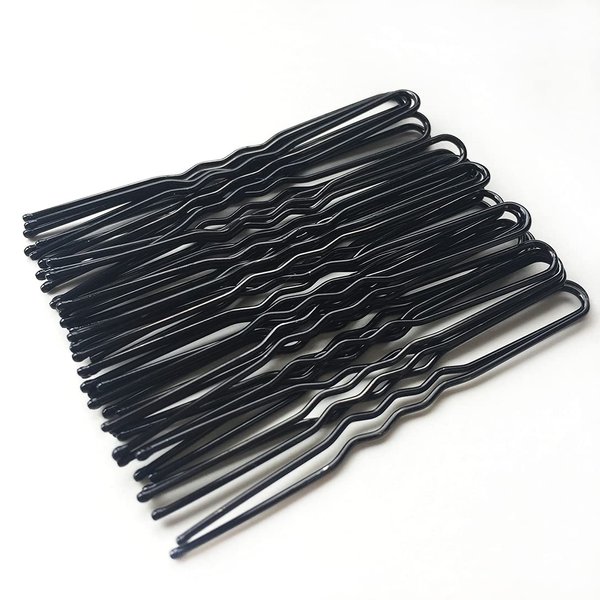 RN BEAUTY 200 Count Bobby Pins With Tin Case 2inch/5cm Safe Rounder Tips Stainless Steel Strong Grip Hairpins Bob Pins Bulk Hairstyles Bun Clips Hair Styling Pins (U Shaped 5cm)